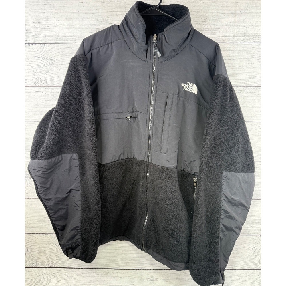 The North Face Mens Size L Black Fleece Jacket Zip‎ Up Outdoor Camping Hiking